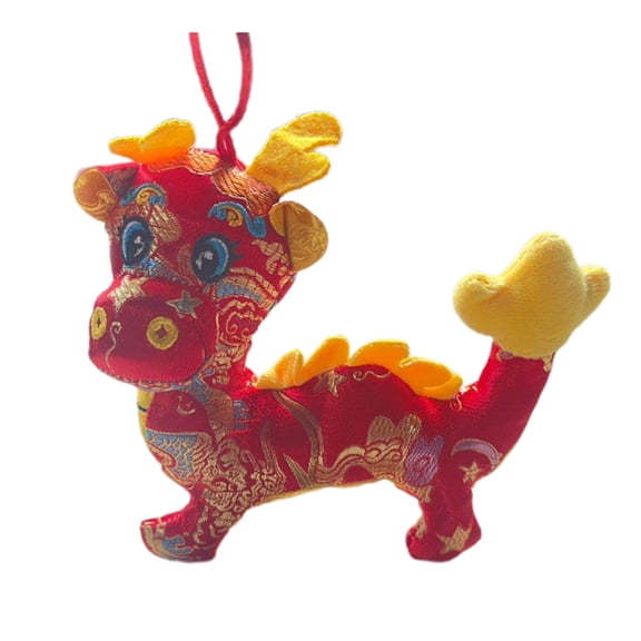BAELLERT Cartoon Printed Dragon Mascot Plushies Ornament Year of 2024 Zodiac Dragon Plush Doll Standing Posture Kawaii Stuffed Animal Doll Pillow Holiday Party Home Decoration Chinese New Year Gift