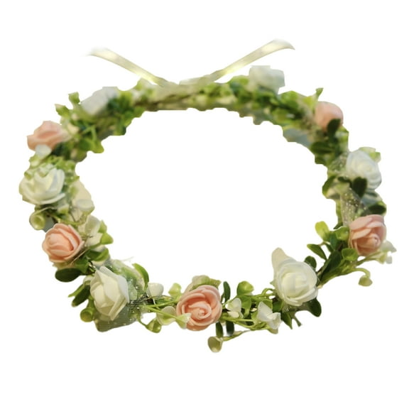 BAELLERT Colorful LED Flower Crown Adjustable Ribbon Bride Floral Hair Wreath Headband Garland Headpiece Women Hair Accessories Wedding Party Photo Props