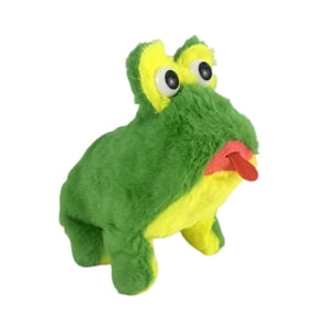 BAELLERT Electric Plush Frog Toy with Sound Movable Tongue Interactive Walking Animal Plushie Musical Stuffed Doll Kids Boys Girls Birthday Gift