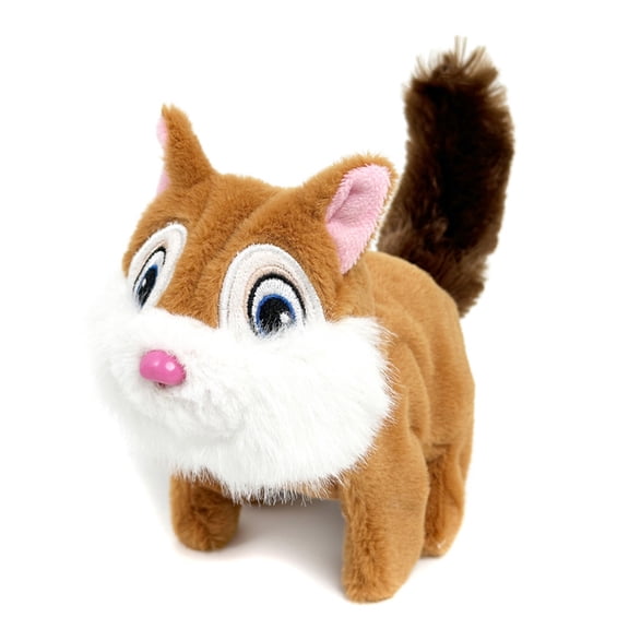 BAELLERT Electric Plush Squirrel Toy Interactive Jumping Movable Tail Squirrel Toy Toddlers Educational Baby Tummy Time Crawling Stuffed Animal Toy