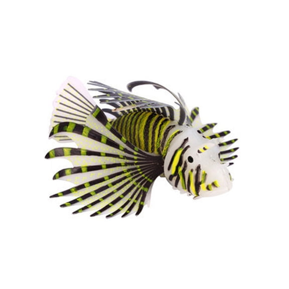 BAELLERT Fish Tank Silicone Lionfish Decoration with Suction Cup Glow in The Dark Realistic Floating Colorful Fish Model Aquarium Landscape Ornament