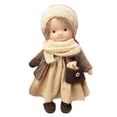 thumbnail image 1 of BAELLERT Handmade Waldorf Doll Stylish Clothes Expression Knitted Dolls with Soft Hair Vintage Crocheted Doll Gift for Family Friends Outdoor Travel Home Decor, 1 of 8