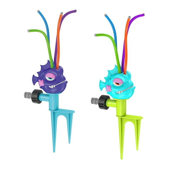 BAELLERT Kids Fish Sprinkler Toy with Colorful Wiggle Tubes Summer Outdoor Garden Backyard Lawn Rotary Water Squirt Spray Toy Toddlers Boys Girls Gift