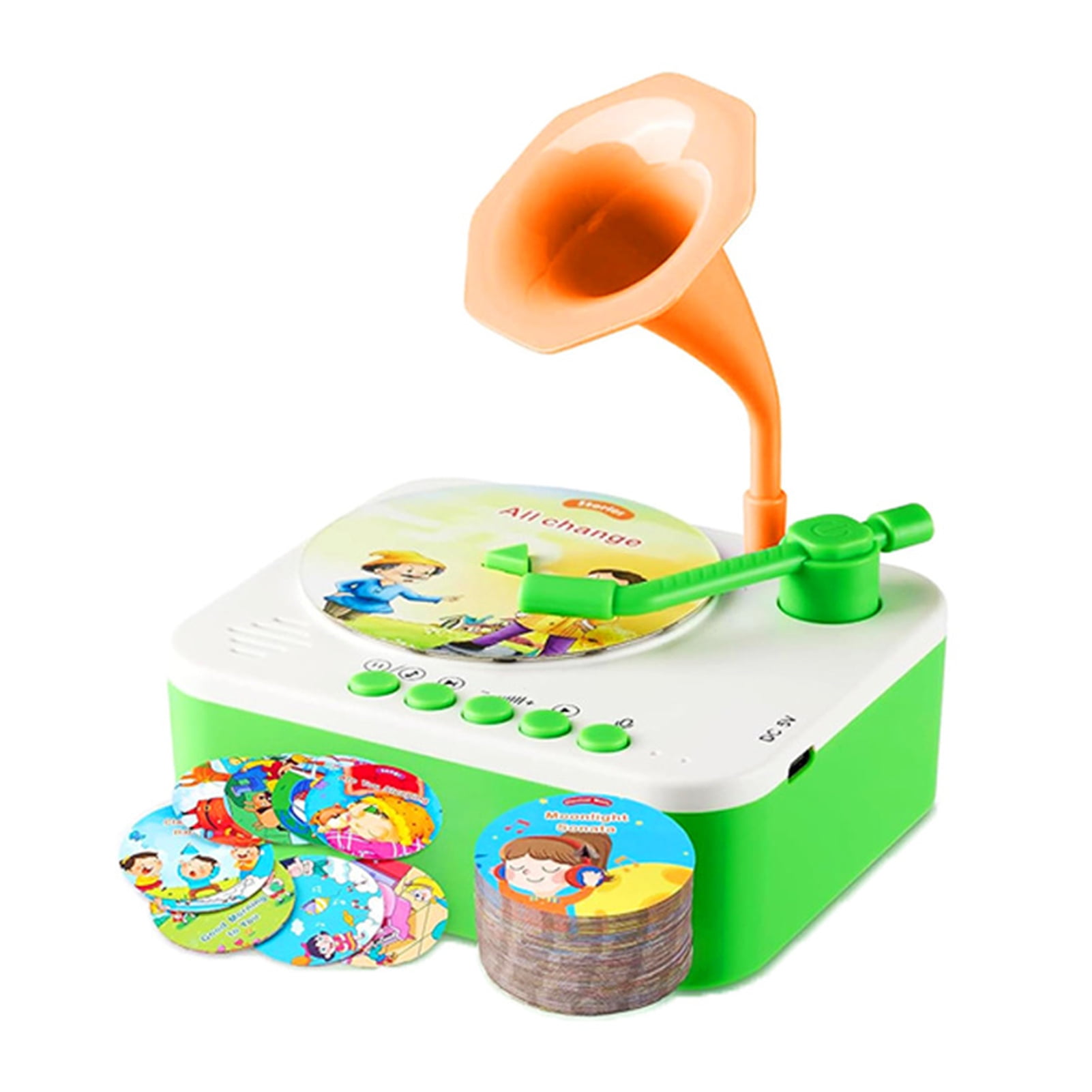 Kinder Phonograph Mit 96 Karten - Musik Player Für 3-6 Jahre