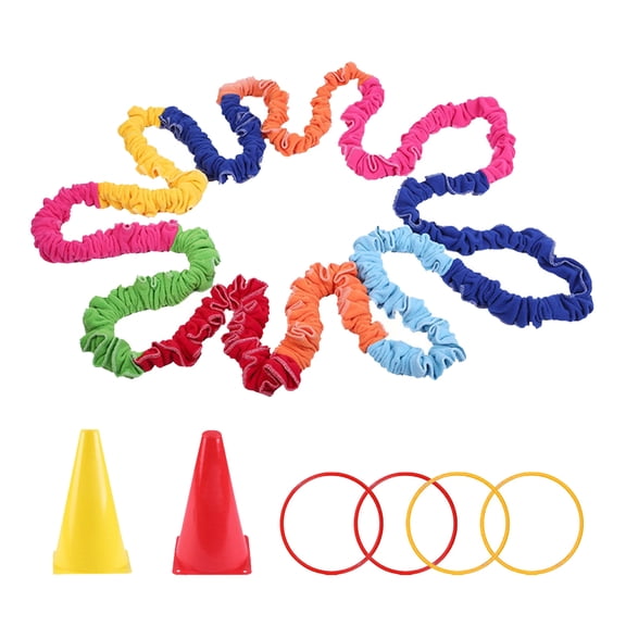 BAELLERT Kids Outdoor Toys Elastic Rope Throwing Ring Game 2-4 Players Elastic Cord Pull Rope Toy for Teenagers Adults Group Activities Birthday Parties Outdoor Festivals