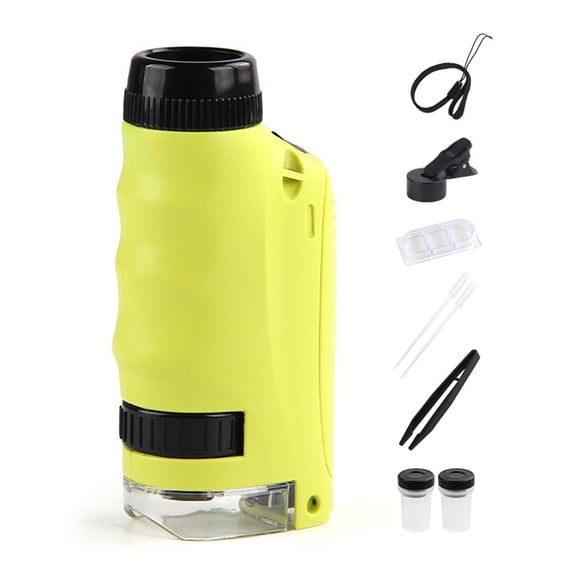 BAELLERT Mini Kids Microscope with LED 50-250X Zoom Magnification Clear Lenses Toddlers Portable Handheld Biological Microscope Educational Science Toy