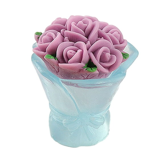 BAELLERT Mini Luminous Bouquet Miniature Resin Craft Glow in The Dark DIY Charm Creative Moss Landscape Colorful 3D Flower Model Desktop Ornament Car Decoration