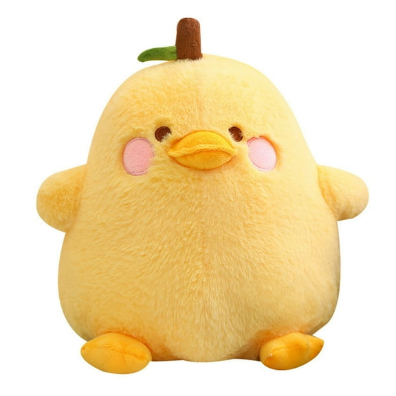 BAELLERT Pear Duck Doll 2-in-1 Plush Toy Soft Stuffed Animal Sofa Cushion Cute Cartoon Duck Plushies Doll Pillow Companion Soothe Toy for Kids Girls Home Decoration