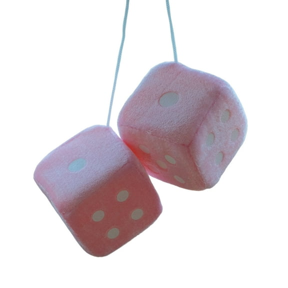 BAELLERT Plush Dice Pendant with Lanyard Vintage Charm Car Hanging Ornament Stress Relief Toy for Car Interior Rearview Mirror Decoration