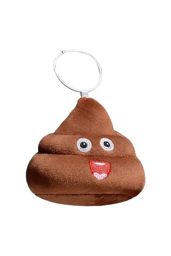 Poop Plush Keychain Cute Emoticon Poop Toy Cartoon Funny Backpack Hanging Decoration Soft Stuffed Bag Keyring Gift for Friends Family