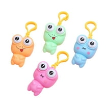 BAELLERT Squeeze Toy Keychain Hanging Plastic Buckle Cute Cartoon Frog Pinch Doll Stress Relief Vent Toys Kids Eye Popping Frog Anti-stress Toy Boys Girls Gift