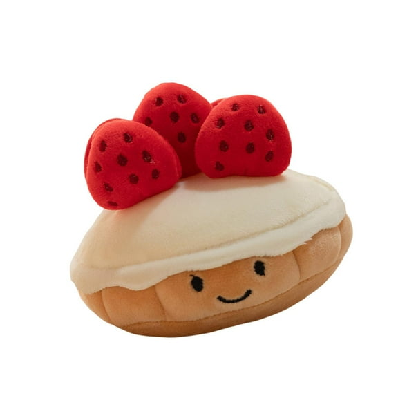 BAELLERT Strawberry Cake Doll Plushies Simulation Cute Fruit Muffin Cartoon Doll Decorative Photo Props Stuffed Dessert Cake Doll Plush Toy Party Gift