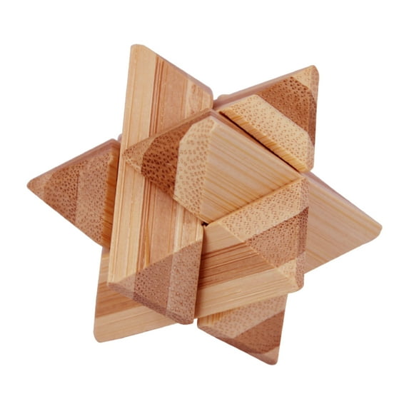 BAELLERT Wooden Brain Teaser Puzzle Toy IQ Test Logic Training Luban Kong Ming Lock Kids Adults Bamboo 3D Burr Puzzle Interlock Unlock Game Educational Toy