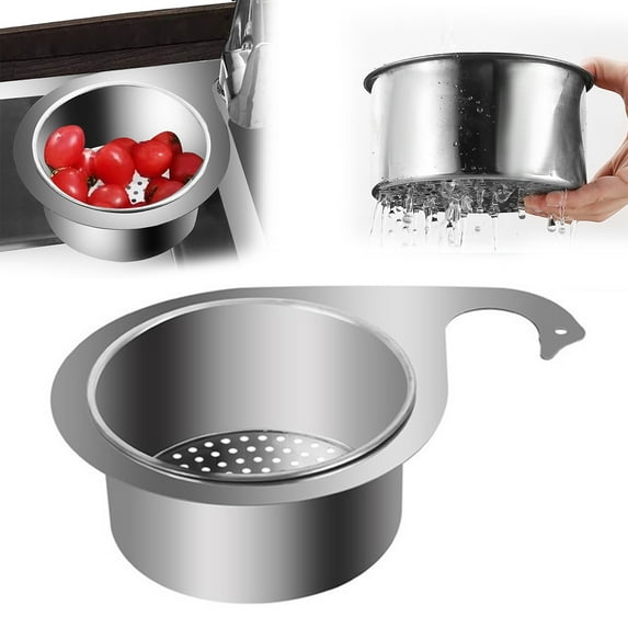 BAETEUY 1/2 Pcs Stainless Steel Swan Sink Strainer Basket, Rustproof Corrosion Resistant, Faucet Hanging, Filter Basket, Kitchen Sink Drain Basket, Perfect for Kitchen
