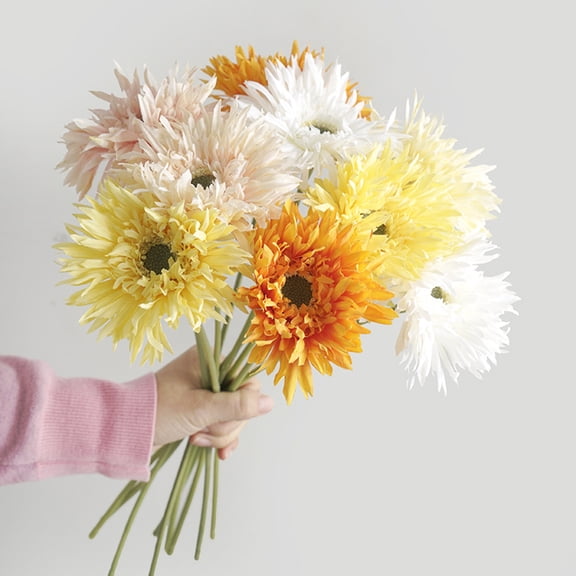 BAETEUY 1 Branch Artificial Flower Fresh-keeping DIY Bright-colored Decorative Elegant Faux Dahlia Flower with Stem Party Supplies