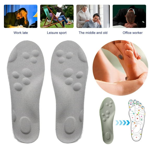BAETEUY 1 Pair 4D Cloud Insoles, Soft Breathable Shock Absorbing Memory Foam Sports Shoes Inserts, Men Women Arch Support Orthopedic Massage Foot Pads