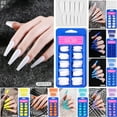 thumbnail image 1 of BAETEUY 100 Pcs/Box Nail Tips Long Shape Full Paste ABS Portable False Nails for Girl, 1 of 8