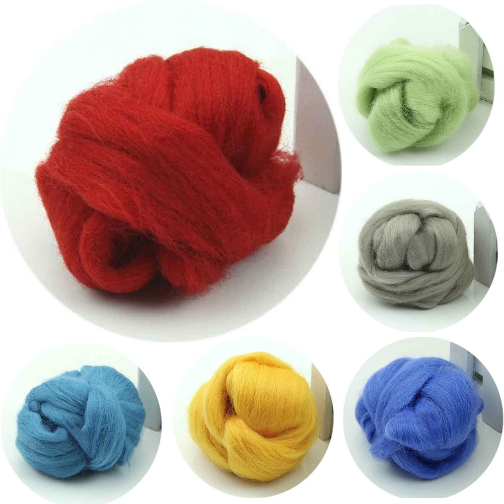 BAETEUY 100g Fluffy Fiber Roving Top - Spinning Wheel Felting Fleece ...