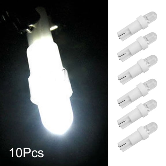 BAETEUY 10Pcs 12V T5 LED Car Auto Dashboard Instrument Light Bulb