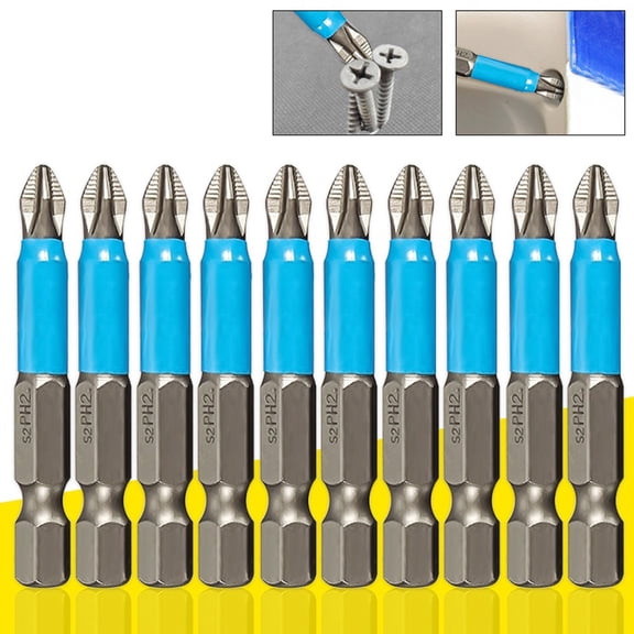 BAETEUY 10Pcs Anti Slip Electric PH2 Phillips Cross Head Screwdriver Bits Hand Tools