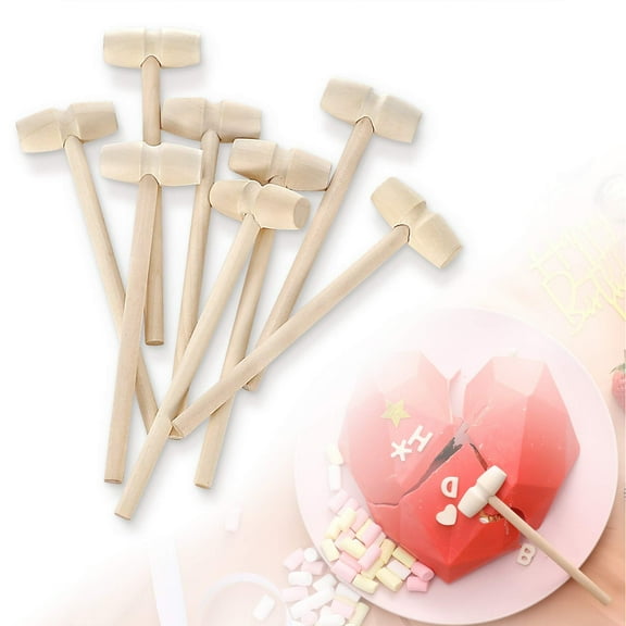 BAETEUY 20Pcs Mallets Mini Double Faces Wood Chocolate Smashing Hammers for Kids