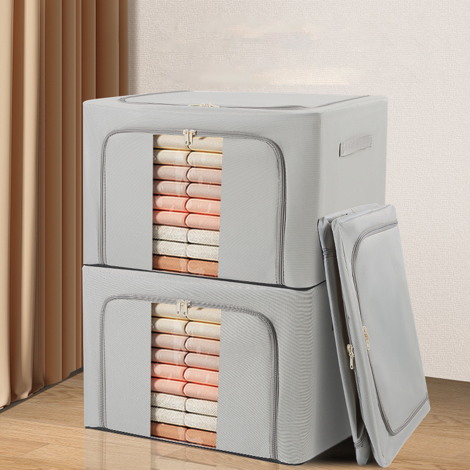 BAETEUY 24L Clothes Storage Box Foldable Quilt Storage Container with