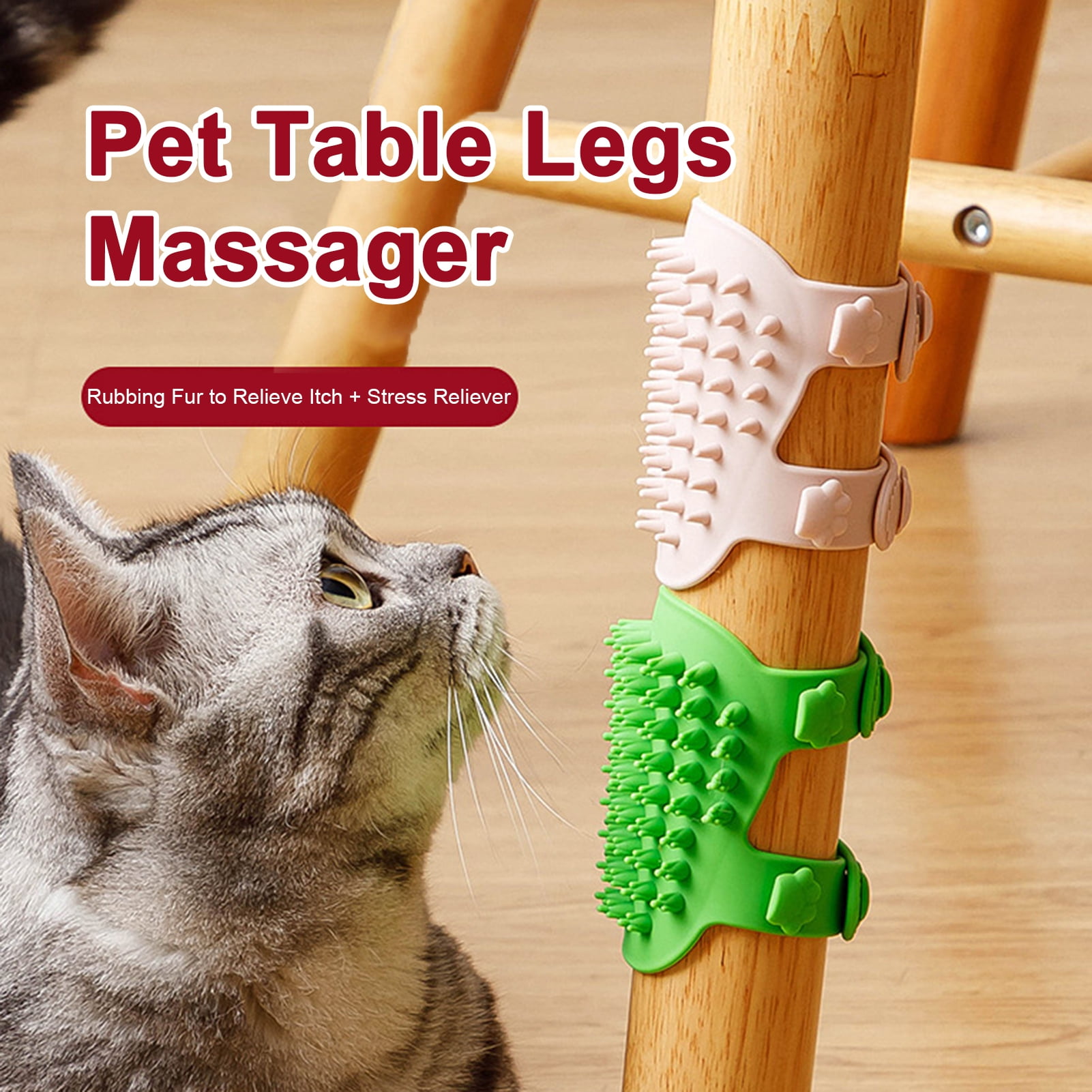 BAETEUY 2Pcs Cat Deshedding Comb Pet Cat Hair Removal Massage Comb Pet Scratching Rubbing Brush