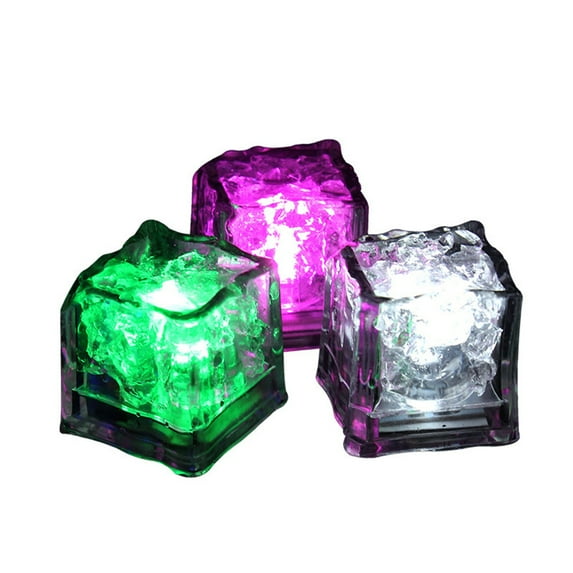 BAETEUY 3Pcs LED Light Ice Cubes Luminous Night Lamp Party Bar Wedding Cup Decoration