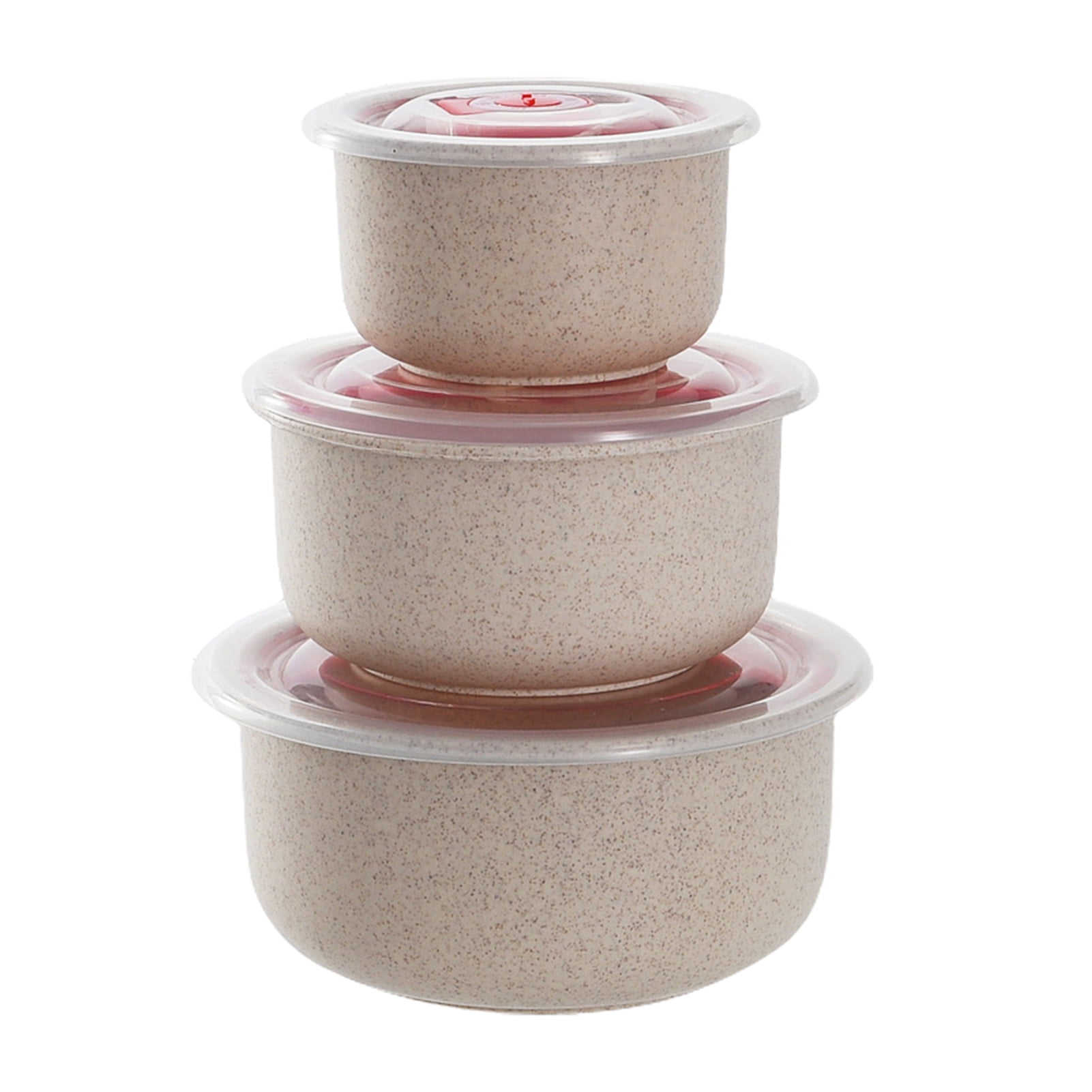 BAETEUY 3Pcs/Set Cereal Bowls with Lid Lightweight BPAFree Dinner