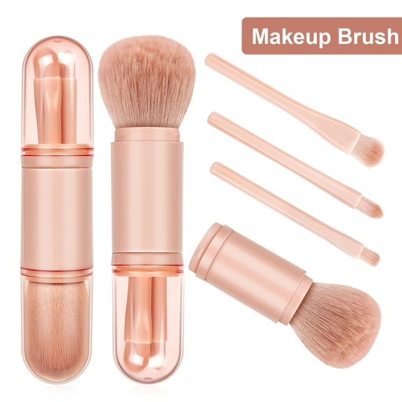 BAETEUY 4Pcs Makeup Brush Retractable Loose Powder Eye Shadow Brush