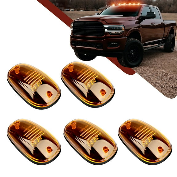 BAETEUY 5Pcs Wireless Cab Lights Easy Install Weatherproof Improved Visibility Bright Roof Lights with Indicator And Signal Functions for Truck Roof for F150 for Beast for Dodge for Toyota