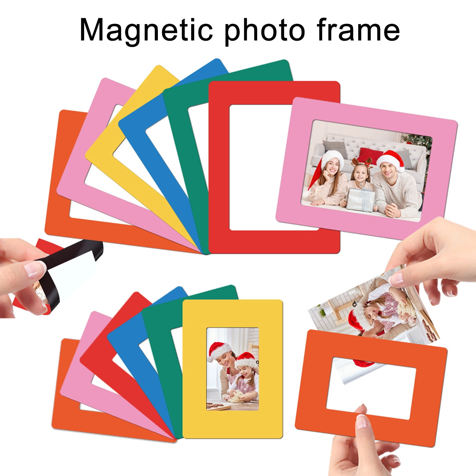 BAETEUY 6/12Pcs Magnetic Photo Frame Set - PVC Refrigerator Magnet ...