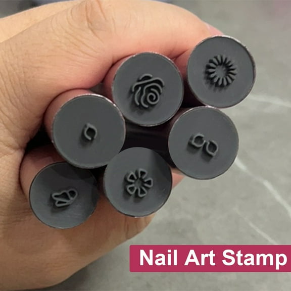 BAETEUY 6Pcs Nail Art Stamp Pen Set - Easy to Use DIY Gel Nail Pens - Beautiful Flower Patterns Nail Stamping Polish Printer Kit for Manicure