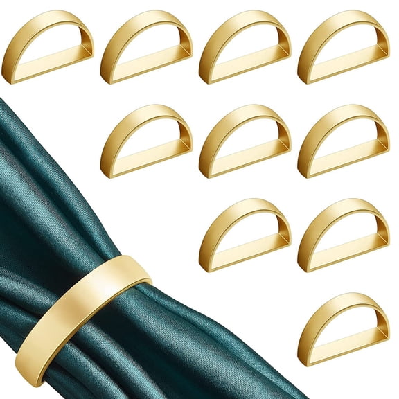 BAETEUY 6Pcs Napkin Rings Unique Semi-circular Design Solid Color Simple Style Elegant Smooth Finish Napkin Rings