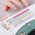 thumbnail image 1 of BAETEUY 6Pcs/Set Nail Pen Wide Application One Stroke Outlines Compact Macaron Nail Art Liner for Beauty, 1 of 8