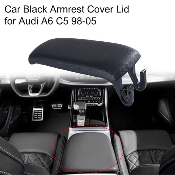 BAETEUY Black Armrest Cover Lid - Car Armrest Lid for Audi A6 C5 1998-2005