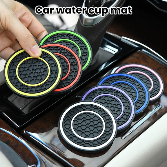 BAETEUY Car Cup Coaster Mug Pad High Temperature Resistant Non-Slip Design Waterproof PVC Coaster Automotive Cup Mat Car Interior Accessories
