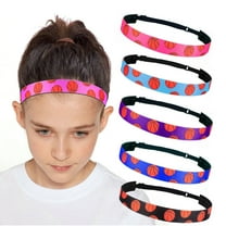 BAETEUY Girls Sports Headband Athletic Hair Band Elastic Headband with Basketball Pattern for Soccer Running Sweatband Sports Accessories