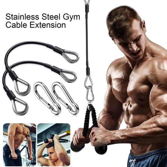 BAETEUY Gym Extension Cable Set Stainless Steel Carabiner Fitness Rope Attachments