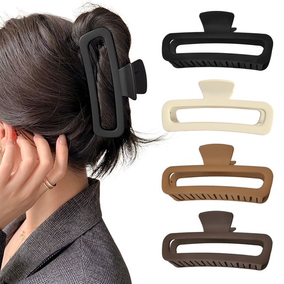 BAETEUY Hair Claw Geometry Rectangle Shape Anti-slip Teeth Back Head Hair Clip Plastic Strong Grip Hair Claw Hair Accessories
