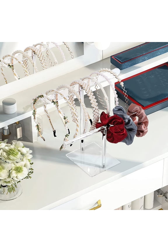 Hair Hoop Display Rack Acrylic Elegant Organizer Display Stand for Headscarves Hair Bands Accessories
