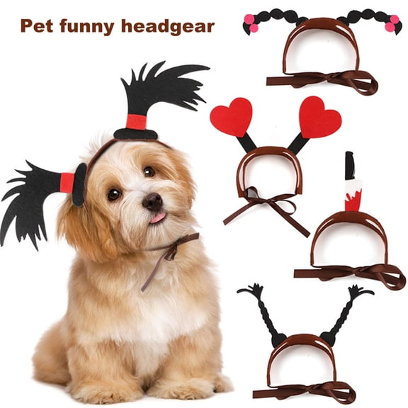 BAETEUY Halloween Dog Hairband, Pet Cosplay Party, Hair Hoop, Dress-Up Costume Accessories, Funny Headband for Cats Dogs, Perfect for Photoshoots and Festivals