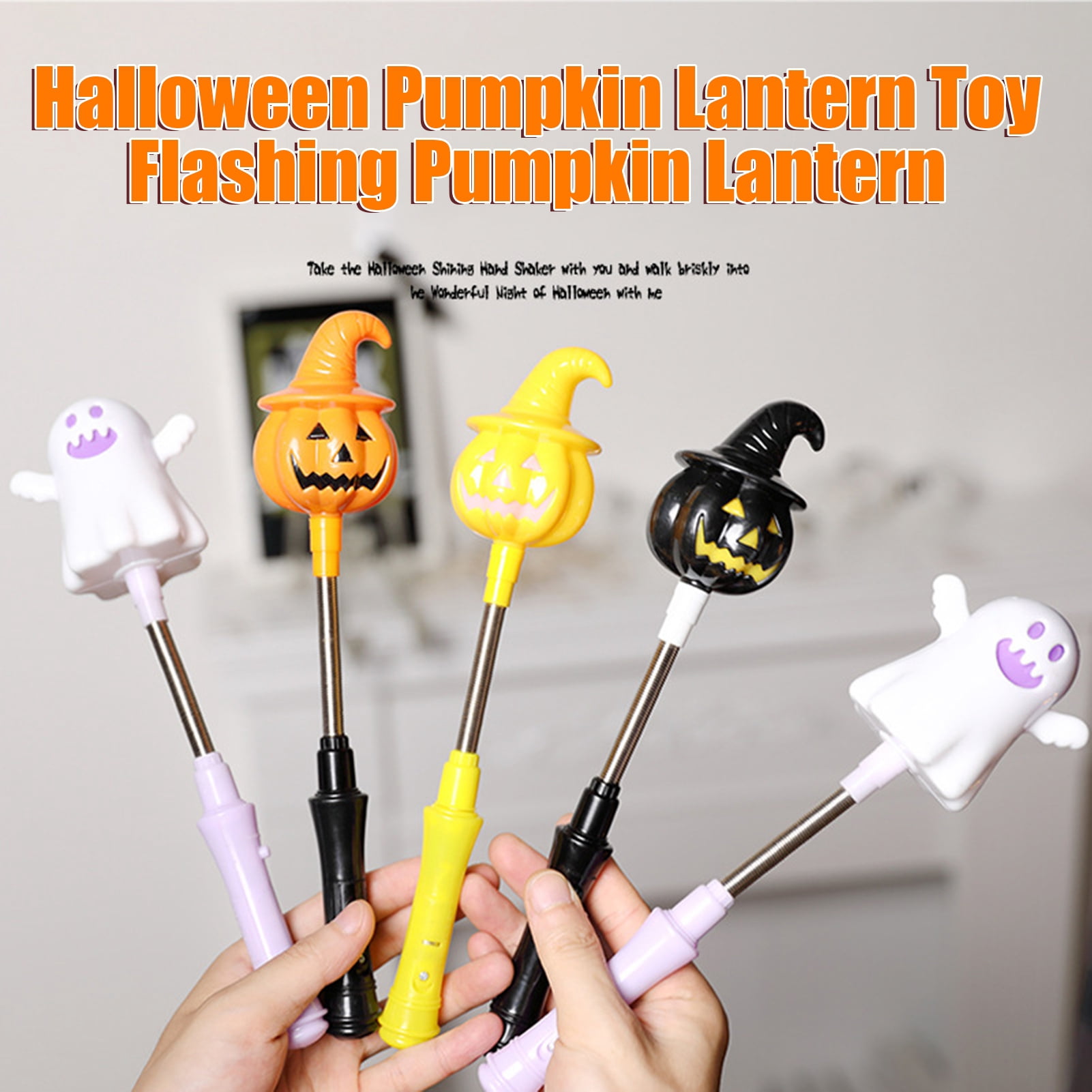BAETEUY Halloween Pumpkin Glow Wand, Flashing Toy, Pumpkin Stick, Ghost ...
