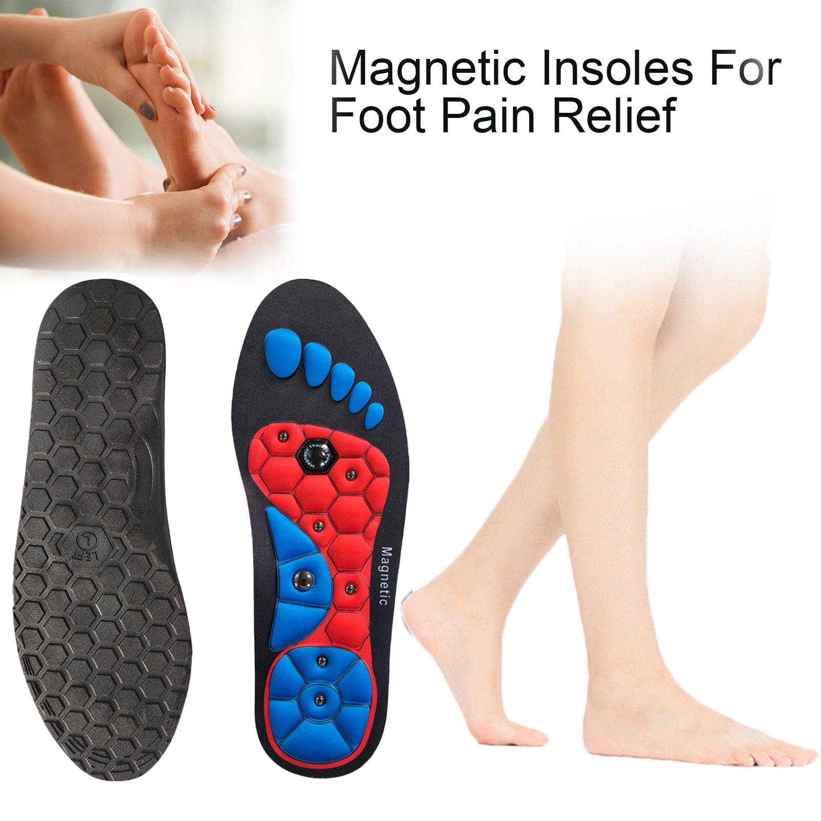 Magnetic Foot Insoles Magnetic Shoe Inserts BAETEUY Magnetic Insoles Gel Acupressure Foot Inserts with Magnets