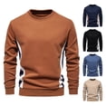 thumbnail image 1 of BAETEUY Men Top, Autumn, Winter, O Neck, Loose, Contrast Color, Elastic, Cuffs, Pullover, Patchwork, Mid Length, Sport, Daily, Wear, School, Sweatshirt, 1 of 8