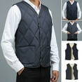 thumbnail image 1 of BAETEUY Men Velvet Quilted Waistcoat V-Neck Sleeveless Single-Breasted, 1 of 8