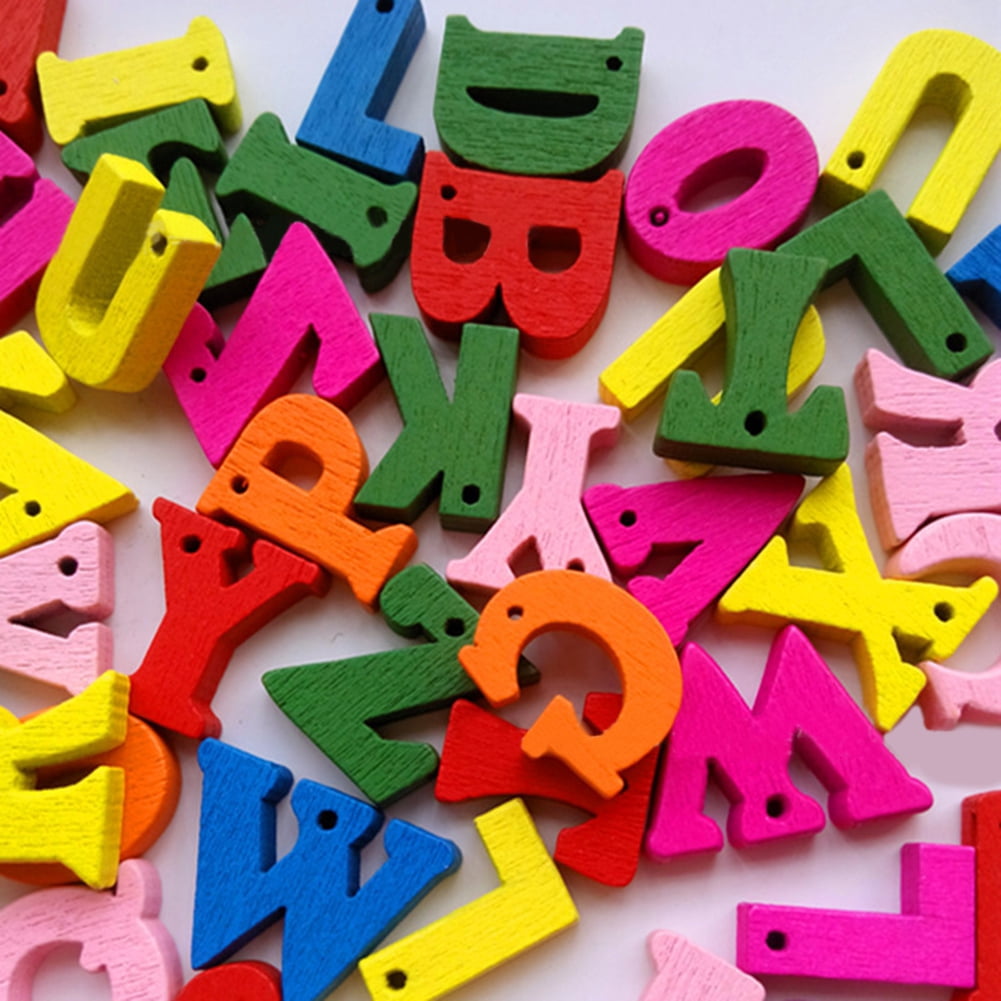 BAETEUY Mixed A-Z Alphabet Wooden Letters Button - 100 Pcs DIY Craft ...