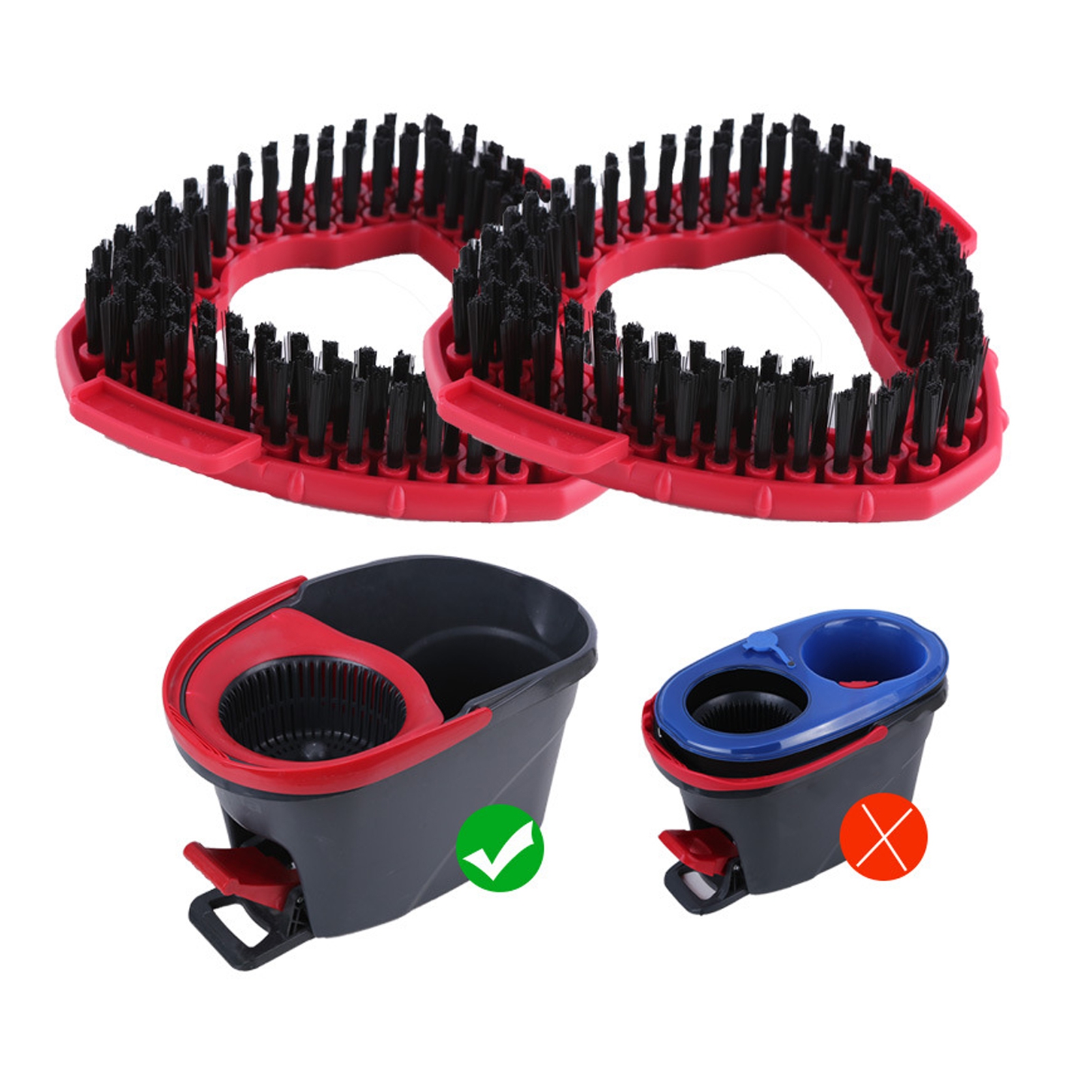 BAETEUY Mop Head Replacement Shower Floor Scrubber Stiff Bristle Design