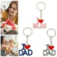 thumbnail image 1 of BAETEUY Mum Dad Charm Keychain Festive Decorative Hanging Cloth Alphabet-Pattern Keychain Handbag Charm Backpack Pendant, 1 of 8