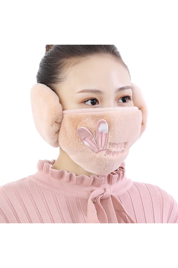 Outdoor Women Cartoon Winter Mouth Ear Cover Half Face Warm Keeping Earmuff